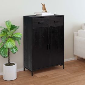 Shoe Rack Black 29.5"x15.7"x43.3" Solid Wood Pine