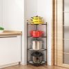 YSSOA 4 Tier Corner Display Rack Multipurpose Metal Shelving Unit, Bookcase Storage Rack Plant Stand for Living Room, Home Office, Kitchen