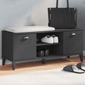 Shoe Bench VIKEN Black 41.7"x13.8"x17.7" Engineered Wood