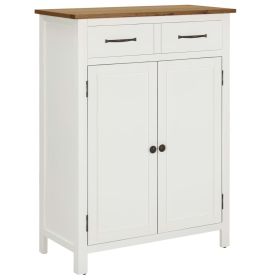 Shoe Cabinet 29.9"x14.6"x41.3" Solid Oak Wood