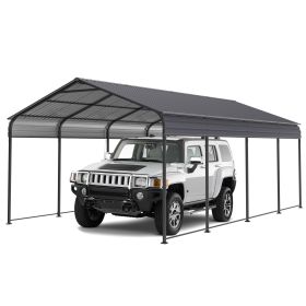 VIDEO offerMetal Carport 12 ×20 FT Heavy Duty with Galvanized Steel Roof, Metal Garage Canopy with Galvanized Steel Roof & Frame