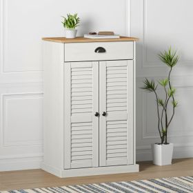 Shoe Cabinet VIGO White 23.6"x13.8"x37.8" Solid Wood Pine