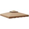 Outsunny 9.8' x 9.8' Gazebo Replacement Canopy, Gazebo Top Cover with Double Vented Roof for Garden Patio Outdoor (TOP ONLY), Khaki