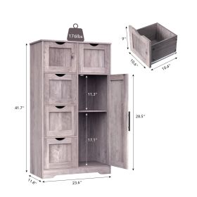 Bathroom Storage Cabinet with Storage 5 Drawers and 1 Door, Entryway Cabinet with Adjustable Shelf