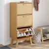 Shoe Cabinet OLDEN Brown 21.7"x13.8"x47.2" Solid Wood Pine