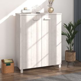 Shoe Cabinet HAMAR White 33.5"x15.7"x42.5" Solid Wood Pine