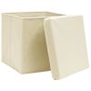 Storage Boxes with Lid 4 pcs Cream 12.6"x12.6"x12.6" Fabric