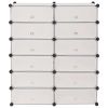Interlocking Shoe Organizer with 12 Compartments White