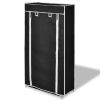 Fabric Shoe Cabinet with Cover 23" x 11" x 42" Black