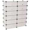 Interlocking Shoe Organizer with 12 Compartments White
