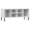 Shoe Rack with Metal Legs White 41.7"x13.8"x17.7" Solid Wood OSLO