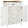 Shoe Cabinet 29.9"x14.6"x41.3" Solid Oak Wood