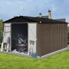 Metal garden sheds 10ft×8ft outdoor storage sheds Brown + Black