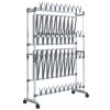 Shoe Rack with Wheels Silver 35"x10.6"x47.2"