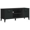 Shoe Bench VIKEN Black 41.7"x13.8"x17.7" Engineered Wood