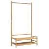 Clothes Rack with Shelves 40.6"x15.7"x72" Bamboo