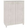 Shoe Cabinet HAMAR White 33.5"x15.7"x42.5" Solid Wood Pine