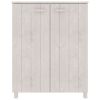Shoe Cabinet HAMAR White 33.5"x15.7"x42.5" Solid Wood Pine