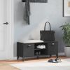 Shoe Bench VIKEN Black 41.7"x13.8"x17.7" Engineered Wood