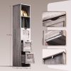 Bathroom Floor Cabinet with 3 Drawers 2 Shelves, Tall Narrow Bathroom Kitchen Pantry Storage Cabinet with Open Compartment