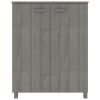 Shoe Cabinet HAMAR Light Gray 33.5"x15.7"x42.5" Solid Wood Pine
