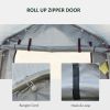 Outsunny 6' x 8' Carport Portable Garage, Heavy Duty Storage Tent, Patio Storage Shelter w/ Anti-UV PE Cover and Double Zipper Doors
