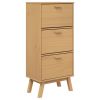 Shoe Cabinet OLDEN Brown 21.7"x13.8"x47.2" Solid Wood Pine