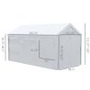 10' x 20' Party Tent and Carport, Height Adjustable Portable Garage, Outdoor Canopy Tent 8 Legs with Sidewalls for Car, Truck, Boat, Motorcycle, Bike