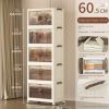 4 PACK 16 Gal Stackable Storage Bins with Lid, Plastic Collapsible Storage Cabinet