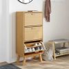 Shoe Cabinet OLDEN Brown 21.7"x13.8"x47.2" Solid Wood Pine