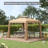 Outsunny 9.8' x 9.8' Gazebo Replacement Canopy, Gazebo Top Cover with Double Vented Roof for Garden Patio Outdoor (TOP ONLY), Khaki
