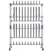 Shoe Rack with Wheels Silver 35"x10.6"x47.2"