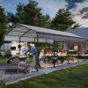 VIDEO offerMetal Carport 12 ×20 FT Heavy Duty with Galvanized Steel Roof, Metal Garage Canopy with Galvanized Steel Roof & Frame