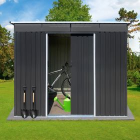 Metal garden sheds 6ftx8ft outdoor storage sheds Acrylic Total (Color: as Pic)