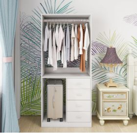 Closet Organizer System, Clothes System with Closet Shelves Wall Mounted, Closet Organizer with Drawers (Color: YG-304)