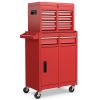 2-in-1 Rolling Tool Chest with 5 Sliding Lockable Drawers
