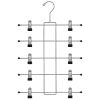 Metal Hanger with Clips 5 Tier | Made of Alloy Steel, with Non-Slip Clips, Folding Frame, & Folding Hook to Hold Skirts, Shorts