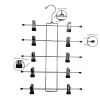 Metal Hanger with Clips 5 Tier | Made of Alloy Steel, with Non-Slip Clips, Folding Frame, & Folding Hook to Hold Skirts, Shorts