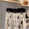 Metal Hanger with Clips 5 Tier | Made of Alloy Steel, with Non-Slip Clips, Folding Frame, & Folding Hook to Hold Skirts, Shorts